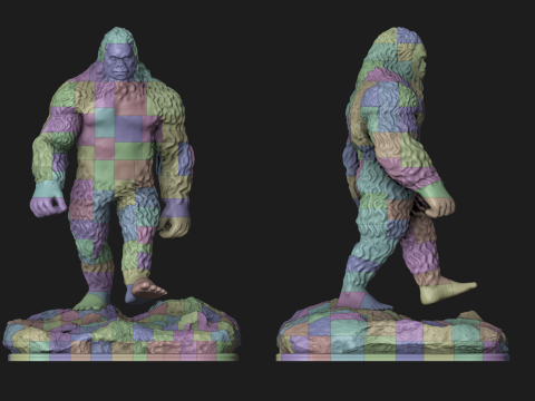 6ft Sasquatch Split Into 323 Pieces Model do druku 3D