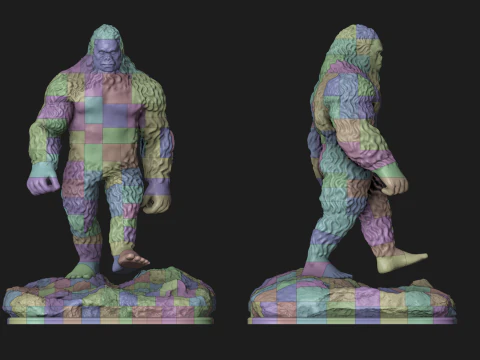 6ft Sasquatch Split Into 323 Pieces 3D Print Model