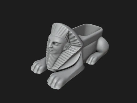 Egyptian Sphinx Planter - Pen Holder 3D Print Model