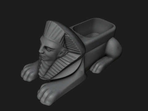 Egyptian Sphinx Planter - Pen Holder 3D Print Model
