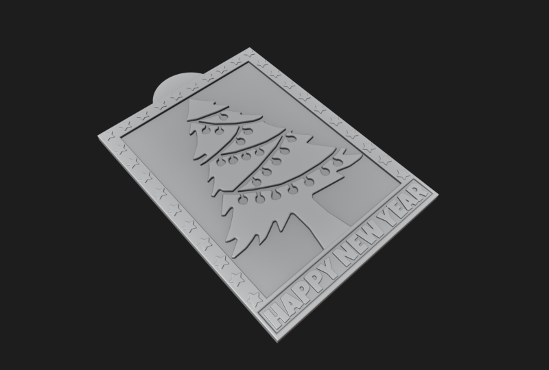 Happy New Year 3D Print Model .c4d .max .obj .3ds .fbx .stl .blend 