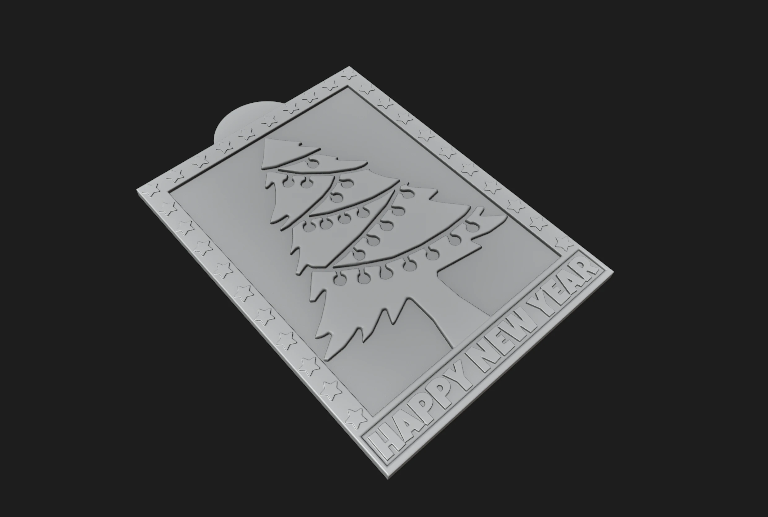 Happy New Year 3D Print Model .c4d .max .obj .3ds .fbx .stl .blend 