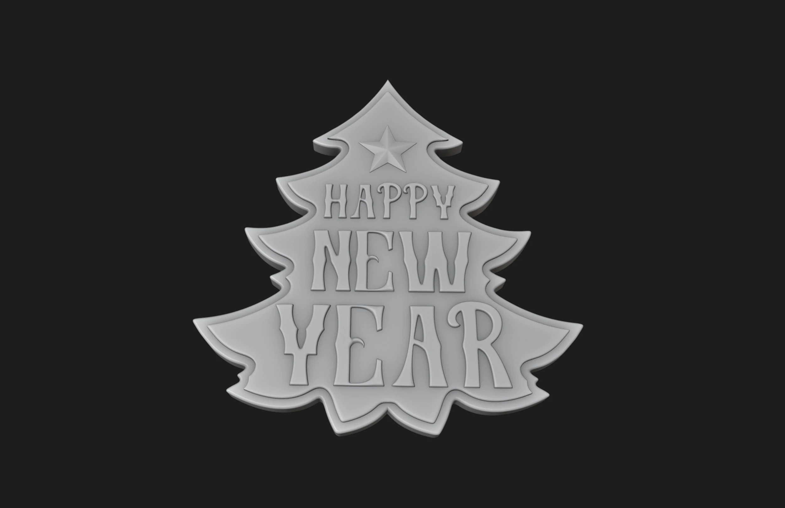 Happy New Year 3D Print Model .c4d .max .obj .3ds .fbx .stl .blend 