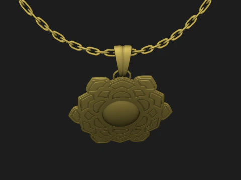 Lotus Symbol Pendant 3D Print Model