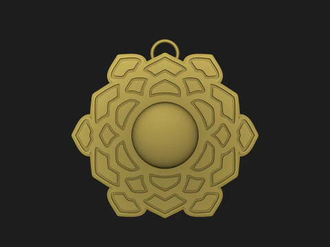Lotus Symbol Pendant 3D Print Model