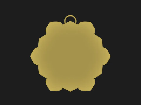 Lotus Symbol Pendant 3D Print Model