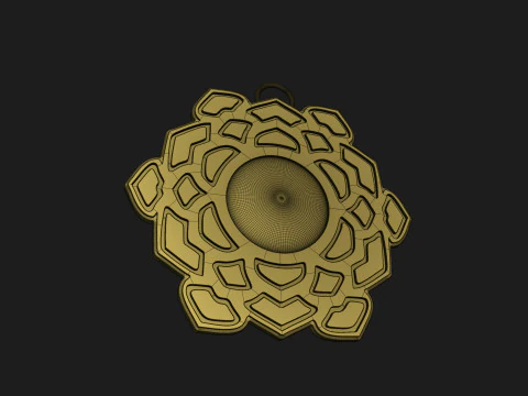 Lotus Symbol Pendant 3D Print Model