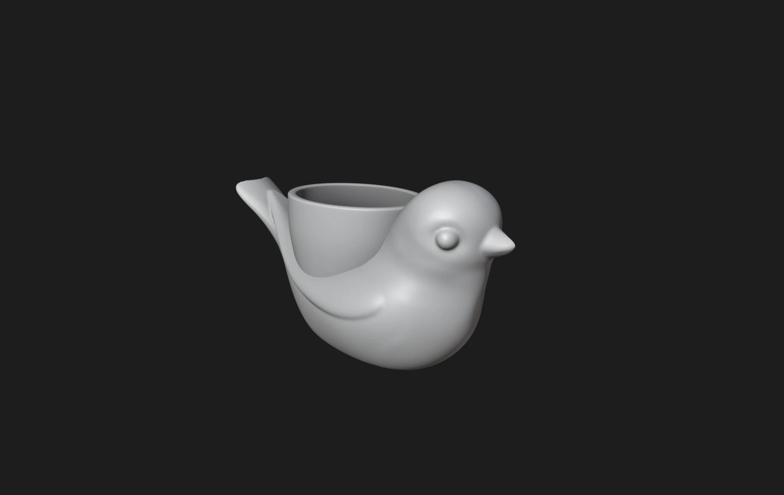 Bird Planter - Pen Holder 3D Print Model .c4d .max .obj .3ds .fbx .stl .blend