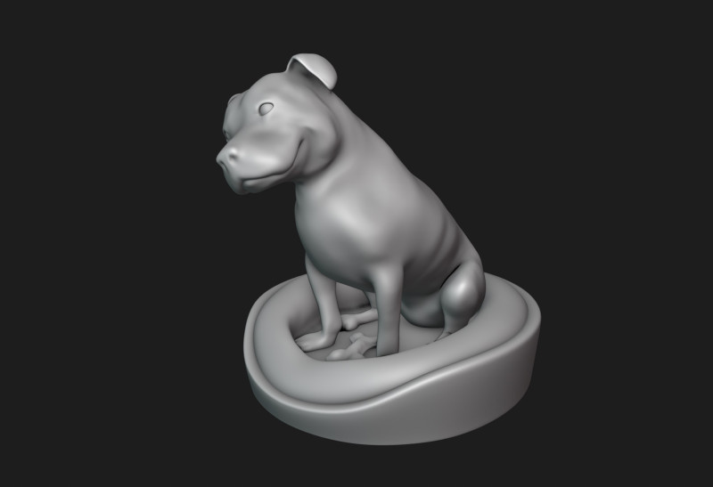 Smiling Staffordshire Bull Terrier 3D Принт Модель .c4d .max .obj .3ds .fbx .stl .blend