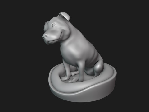 Smiling Staffordshire Bull Terrier 3D Print Model