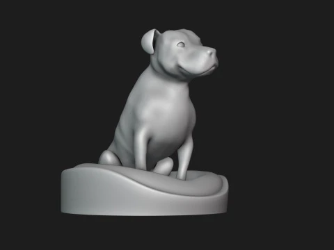 Smiling Staffordshire Bull Terrier 3D Print Model