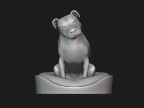 Smiling Staffordshire Bull Terrier 3D Print Model