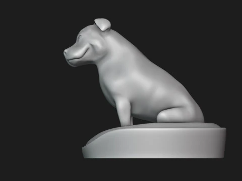Smiling Staffordshire Bull Terrier 3D Print Model