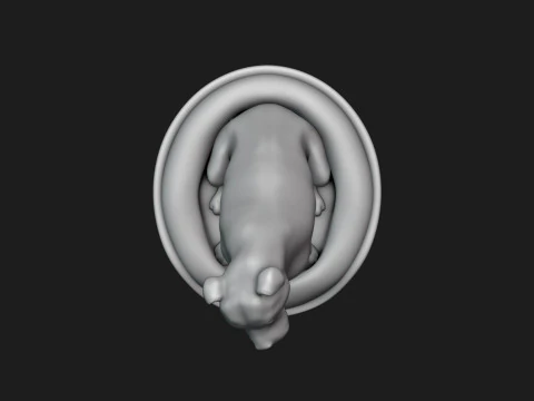 Smiling Staffordshire Bull Terrier 3D Print Model