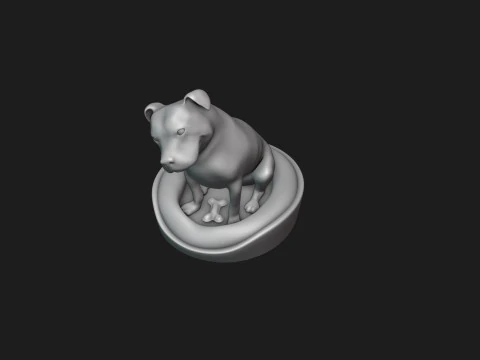 Smiling Staffordshire Bull Terrier 3D Print Model