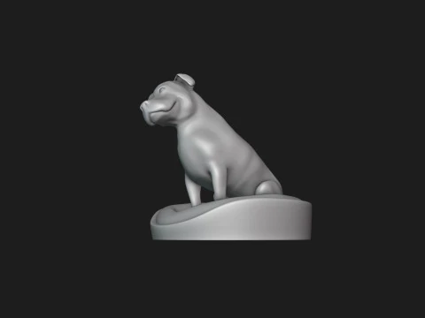 Smiling Staffordshire Bull Terrier 3D Print Model