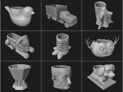 Aangepaste plantenbakken - Penhouderspakket 3D printmodel