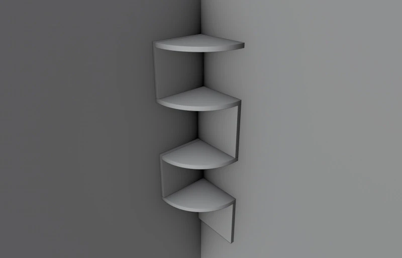 Zig Zag hoekwandhangende planken 3D printmodel .c4d .max .obj .3ds .fbx .stl .blend