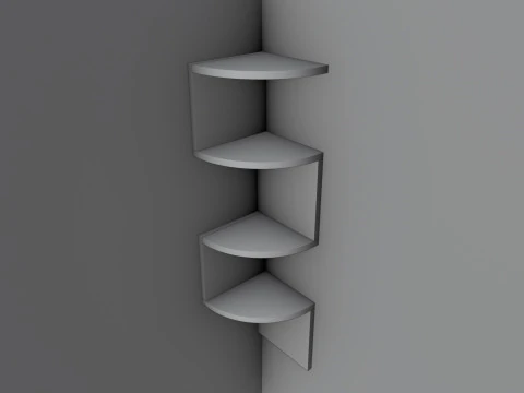 Prateleiras suspensas de parede em canto Zig Zag Modelo de Impressão 3D