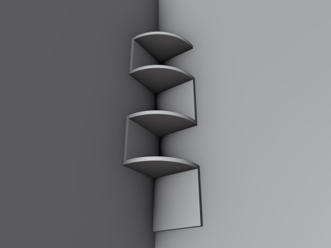 Zig Zag Corner Wall Hanging Shelves 3D Print Model
