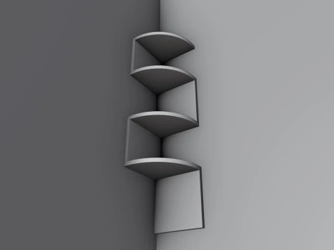 Zig Zag hoekwandhangende planken 3D printmodel