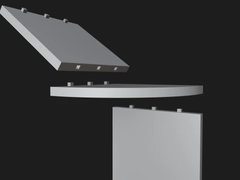 Zig Zag hoekwandhangende planken 3D printmodel