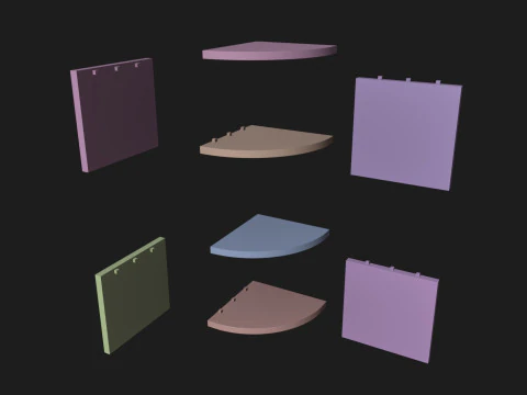 Zig Zag hoekwandhangende planken 3D printmodel