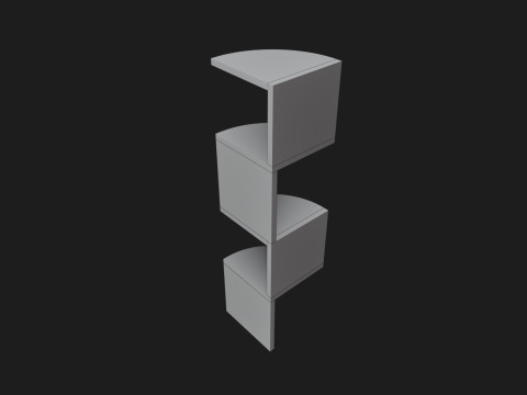 Zig Zag Corner Wall Hanging Shelves 3D Print Model