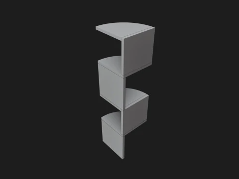 Zig Zag hoekwandhangende planken 3D printmodel