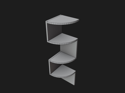 Zig Zag Corner Wall Hanging Shelves 3D Print Model