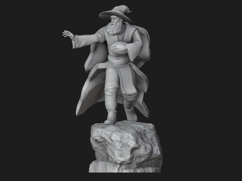 Wizard Running with a Magical Egg 3D Print Model