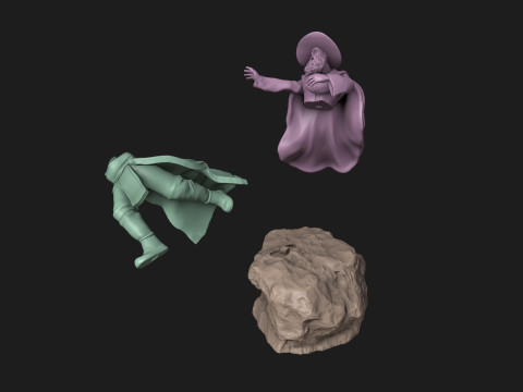 Wizard Running with a Magical Egg 3D Print Model