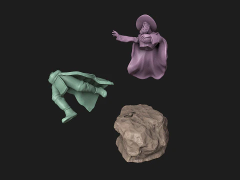 Wizard Running with a Magical Egg 3D Print Model