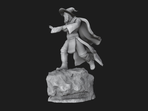 Wizard Running with a Magical Egg 3D Print Model
