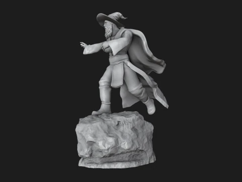 Wizard Running with a Magical Egg 3D Print Model
