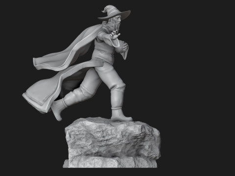 Wizard Running with a Magical Egg 3D Print Model