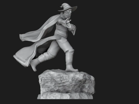 Wizard Running with a Magical Egg 3D Print Model