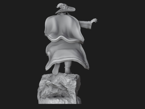 Wizard Running with a Magical Egg 3D Print Model