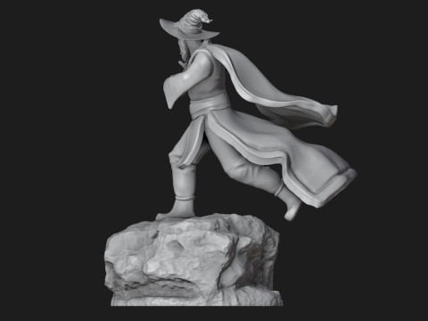 Wizard Running with a Magical Egg 3D Print Model