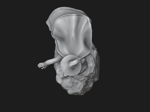 Wizard Running with a Magical Egg 3D Print Model