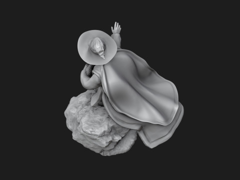 Wizard Running with a Magical Egg 3D Print Model