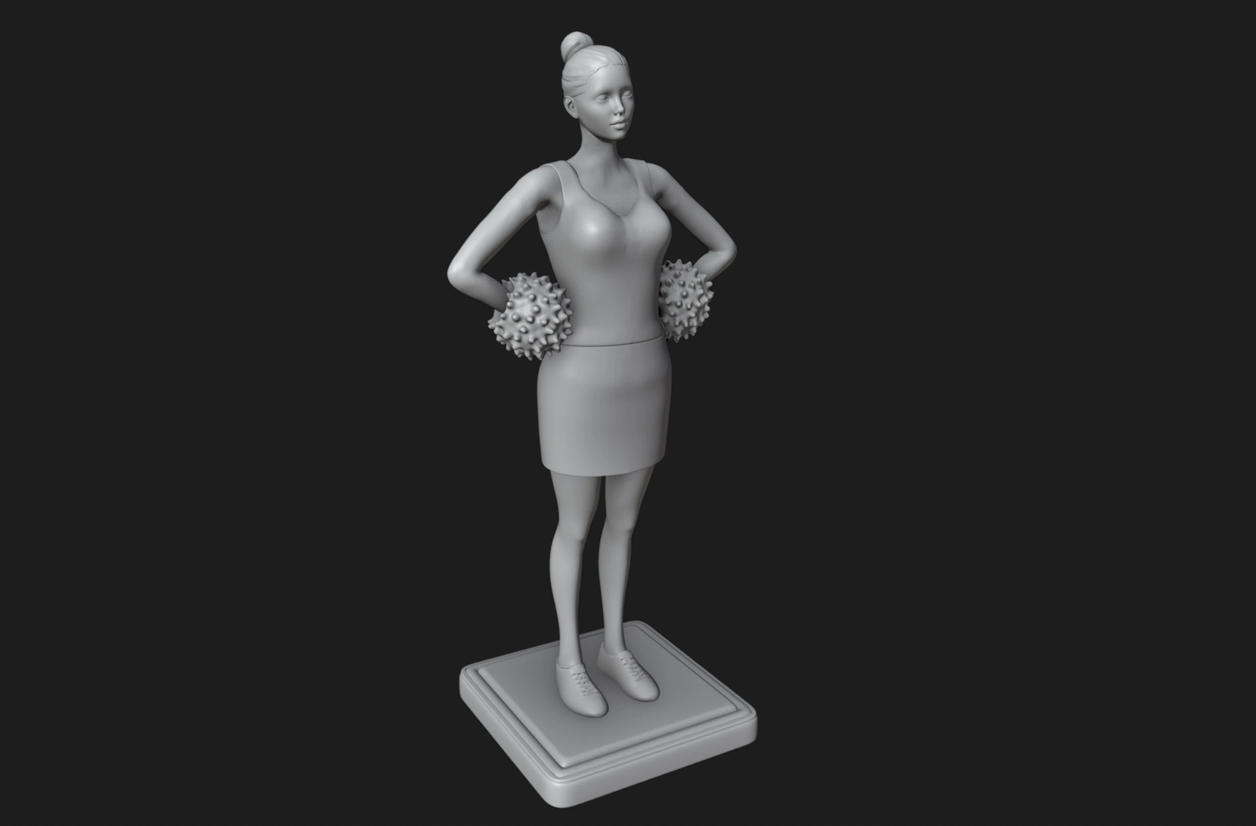 Cheerleader 3D Print Model .c4d .max .obj .3ds .fbx .stl .blend 