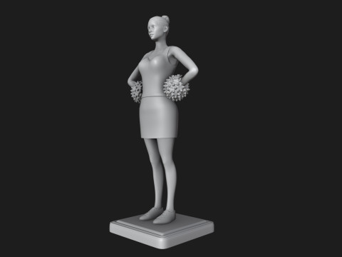 Cheerleader 3D Print Model
