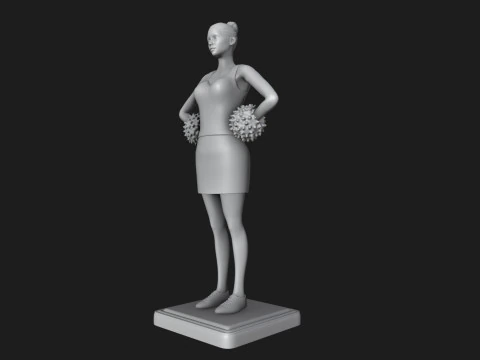 Cheerleader 3D Print Model