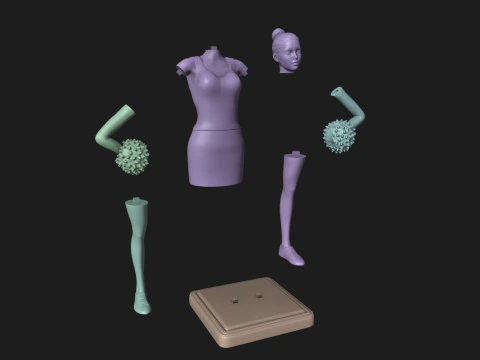 Cheerleader 3D Print Model