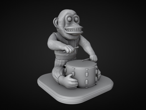 The Monkey Drummer Toy 3D 打印模型