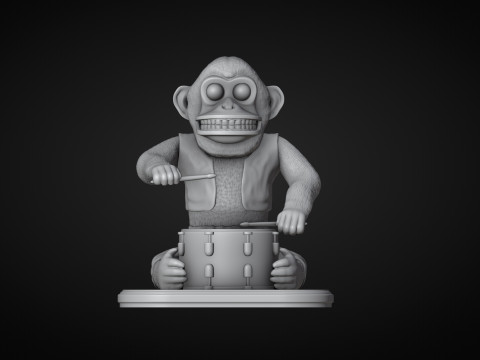 The Monkey Drummer Toy 3D 프린트 모델