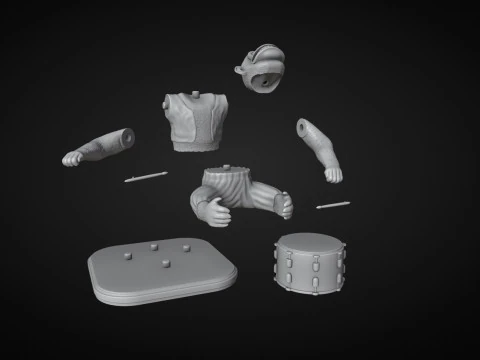 The Monkey Drummer Toy 3D Print Model