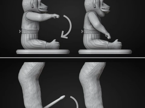 The Monkey Drummer Toy 3D Print Model