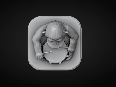 The Monkey Drummer Toy 3D Print Model